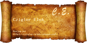 Czigler Elek névjegykártya