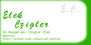 elek czigler business card